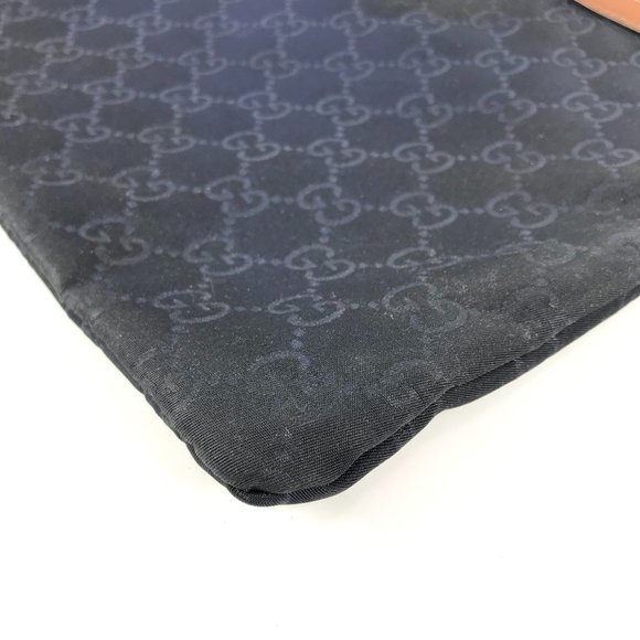 GUCCI 286209 GG logo all-over pattern pouch bag clutch leather nylon men's - Picture 7 of 10